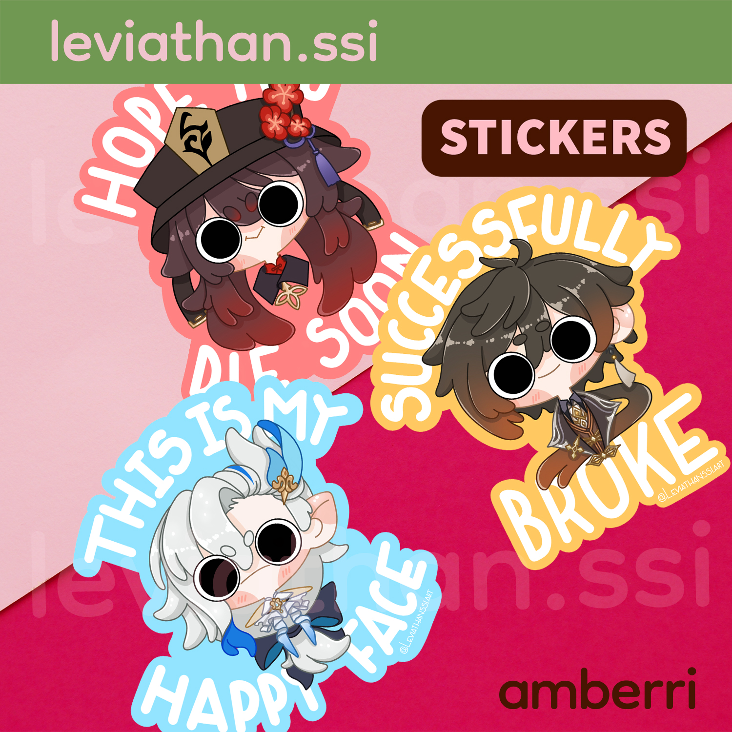 Genshin impact funny vinyl stickers